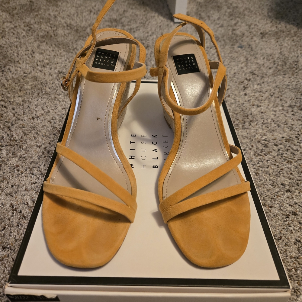White House Black Market Yellow Heeled Shoes